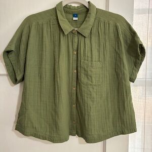 Cute 100% Cotton Gauze Cropped Blouse 💚